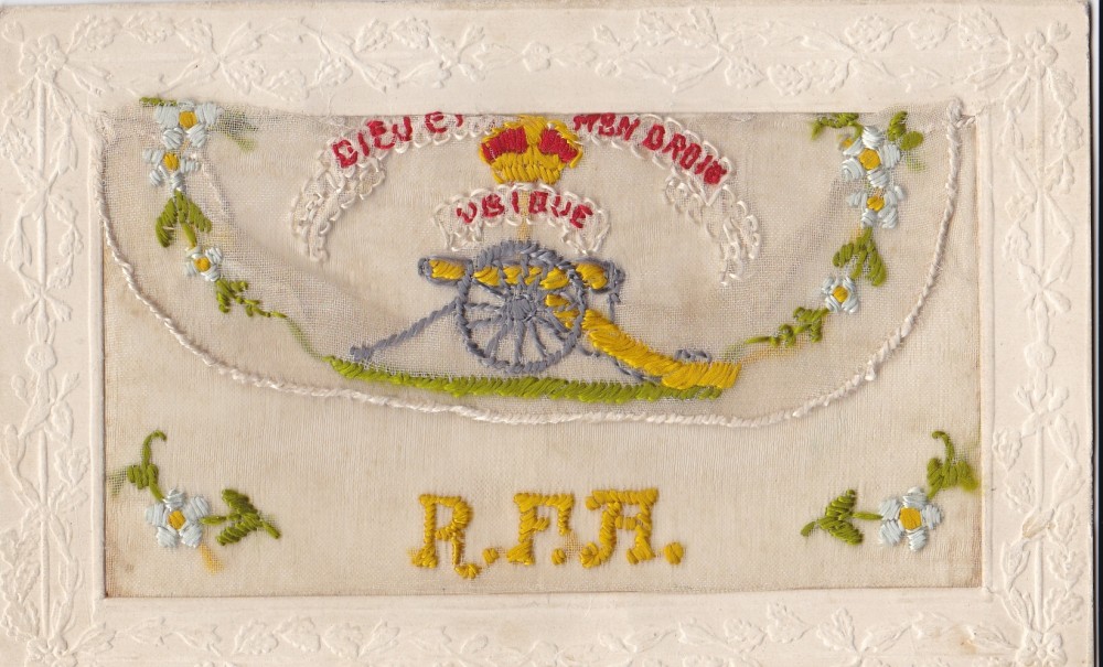 Silk embroidered card